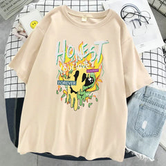 "Honest Love" Imaginary Space Print Women's Oversized Casual T-Shirt