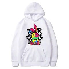 Retro Gothic Unisex Hoodie Cute Rabbit Print