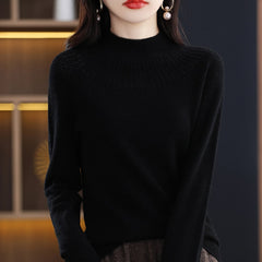 Cashmere knitting sweater high collar merino wool high collar slim soft long sleeve pullover top