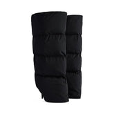 Black Puffer Coat Boot Heels