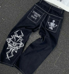 Y2k New Retro Street Clothing Harajuku Hip Hop Jeans Gothic Punk Fashion