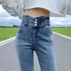 Super Elastic Retro Stretch Skinny Women's Pencil Jeans