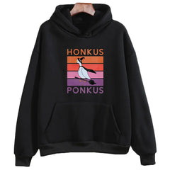 Honkus Ponkus Goose Print Women Hoodie Casual