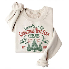 Christmas Tree Farm Vintage Christmas Sweatshirt Retro Christmas Cozy Tops Sudadera