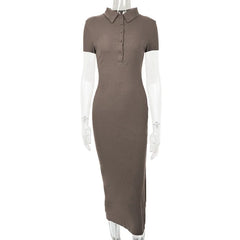 2023 Summer Knitted Maxi Dress with Split Sleeves