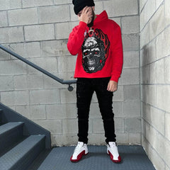 Men Long Sleeve Pullover Special Skull Head Print Streetwear