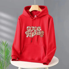 Beautiful Letter Printed Hoodie: Winter Fleece Pullover