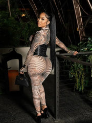 She's A Beast Zebra Jumpsuit