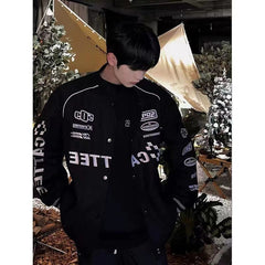 jacket loose high arcade car embroidered men baseball