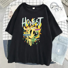 "Honest Love" Imaginary Space Print Women's Oversized Casual T-Shirt