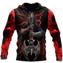 Men 3D Printed Skull Graphics Hoodie