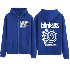 Blink 182 World Tour Zipper Hoodie Harajuku Pullover Tops Sweatshirt Streetwear
