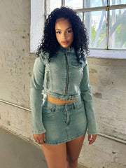Make It Happen Denim Two Piece Set