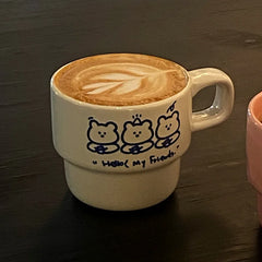 Cartoon Bear Ceramic Mug High Beauty Stacked Cup Coffee