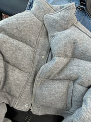 Cold Feelings Gray Puffer Coat