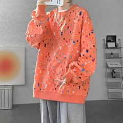 Spring and Autumn Preppy Style O-Neck Men Sweatshirt with Print Design