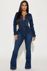 Not Playing Around Denim Jumpsuit