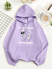 Skeleton Ah No Thanks You're Gross Men Hoodie Hip Hop Casual