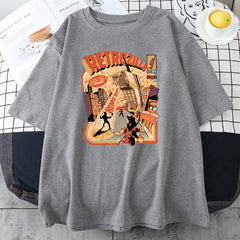 Retro Phonezilla Creativity Printed Cotton T-Shirts Vintage Personality Street
