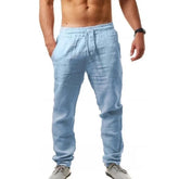 Men's Mid Waist Casual Autumn Pants with Straight Cut