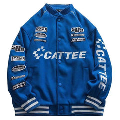jacket loose high arcade car embroidered men baseball