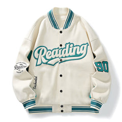 Men Hip Hop Print Pilot Baseball Jacket