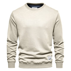 Cotton Men Sweatshirt Casual Solid Color Long Sleeve Quality Classic