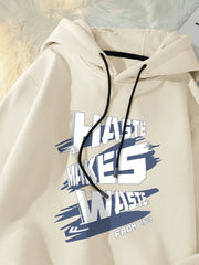 Men's Hoodie Hip Hop Haste Makes Waste Trendy Y2K Letter