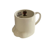 Cream Cat Claw Ceramic Mug: Adorable Gift for Couples