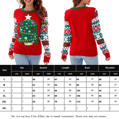 Sweater Personalized Christmas Tree Woman Knitted for Christmas Gift Winter Warm