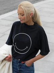 Chic Vintage Vibes Letter Print T-Shirt