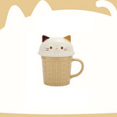 Cartoon Cute Little Bear Mug Couple Ceramic Mug With Lid Women