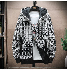 Hooded Cardigan Loose Pockets Plush Thicken Hoodies Zipper Keep