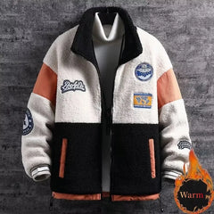 Letter Jackets 2024 New Winter Zipper Coat Male Thick Warm Fleece Padded
