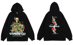 Skull Skeleton Floral Print Hip Hop Hoodie Streetwear Street Cred