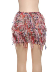 More About Me Colorful Tassel Mini Skirt