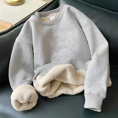 Hoodies Men y2k Cashmere Thickened Warm Sweatshirt Solid