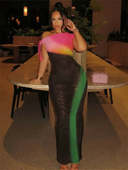 Tropical Breeze One Shoulder Maxi Dress