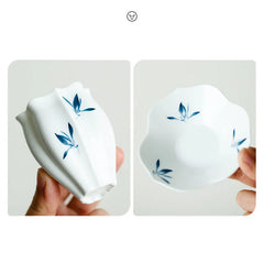 Pure Hand-painted Butterfly Orchid Ceramic Teacup Creative String Moon