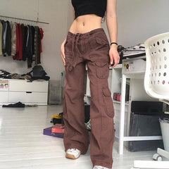 Cargo Pants Y2K Straight for Women Harajuku Vintage