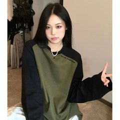 Deeptown Harajuku Oversized Fashion Pullovers Sweatshirts Vintage Aesthetic