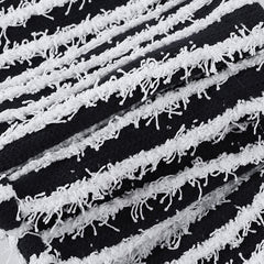 Black and White Striped Stacked Pants