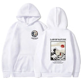 Japanese Anime Cartoon Sea Wave Cat Printed Fashion Hoodie Fleece Pullover Casual