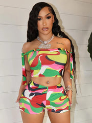 Colorful Print Short Set