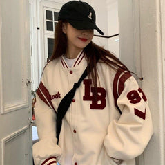 leather jacket heavy industry embroidery white short coat hot
