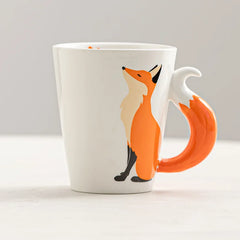 Creative Fox Ceramic Cup Cartoon Cute Colored 3D Relief Animal