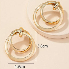 Double Trouble Gold Hoop Earrings