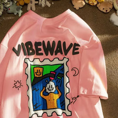 Korean Street Trend Printed T-Shirts American Summer