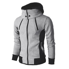 Men Hoodie Casual Fleece Coats Bomber Jacket Scarf Collar