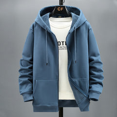 Hoodie Men Autumn Winter Fleece Hoodies Solid Color Jacket Hoodies